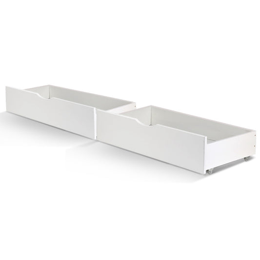 Marlook 2x Bed Frame Storage Drawers Trundle White