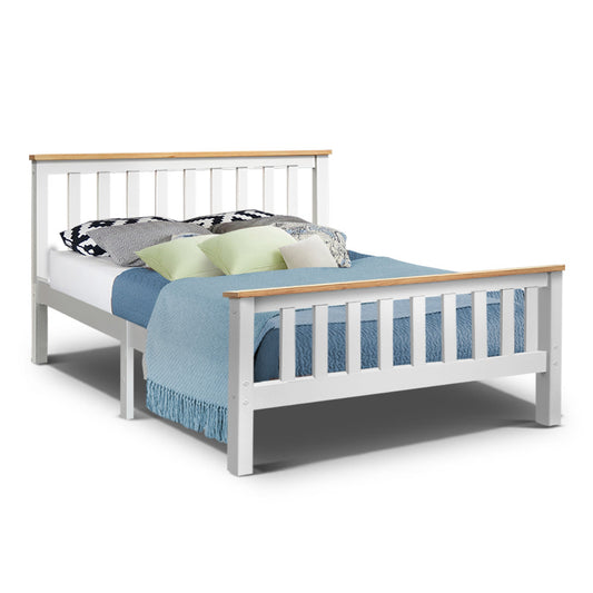 Marlook Bed Frame Double Size Wooden White PONY