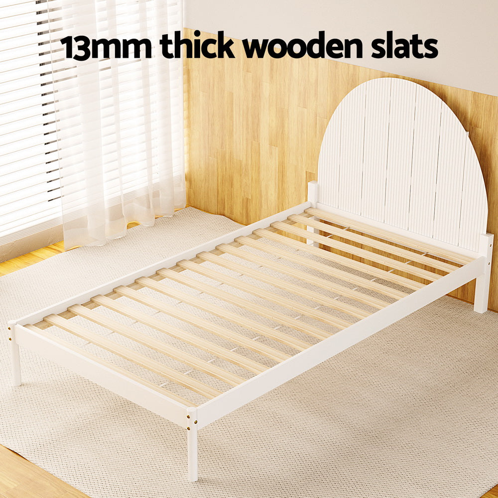 Marlook Bed Frame King Single Size Wooden White DALY