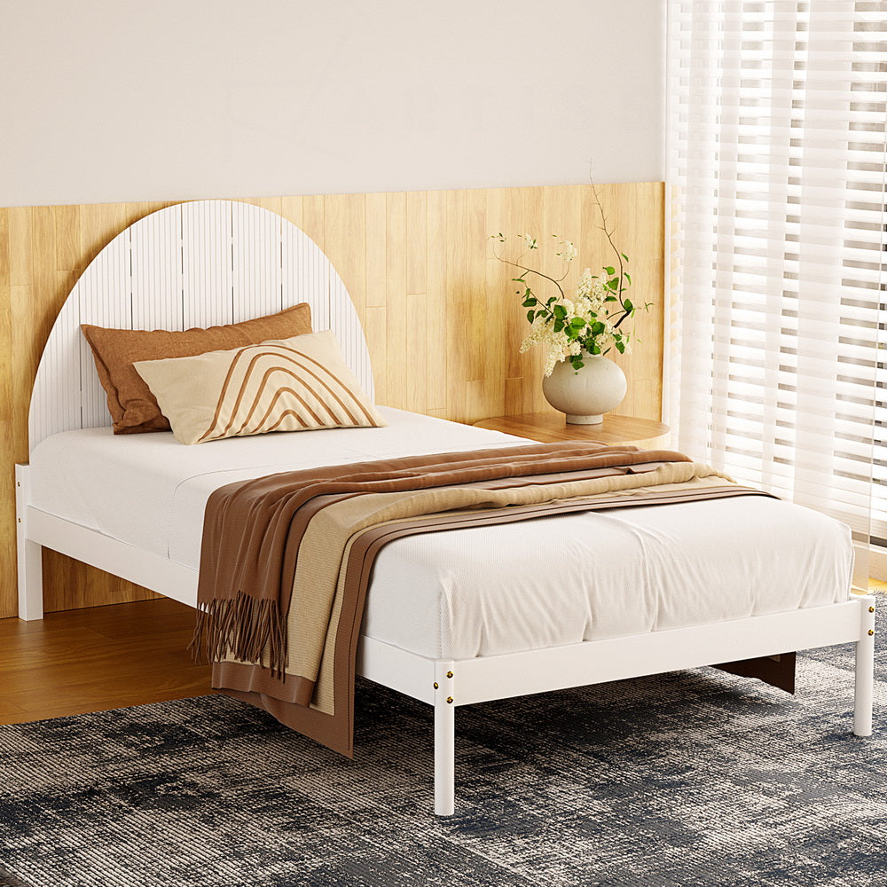 Marlook Bed Frame King Single Size Wooden White DALY