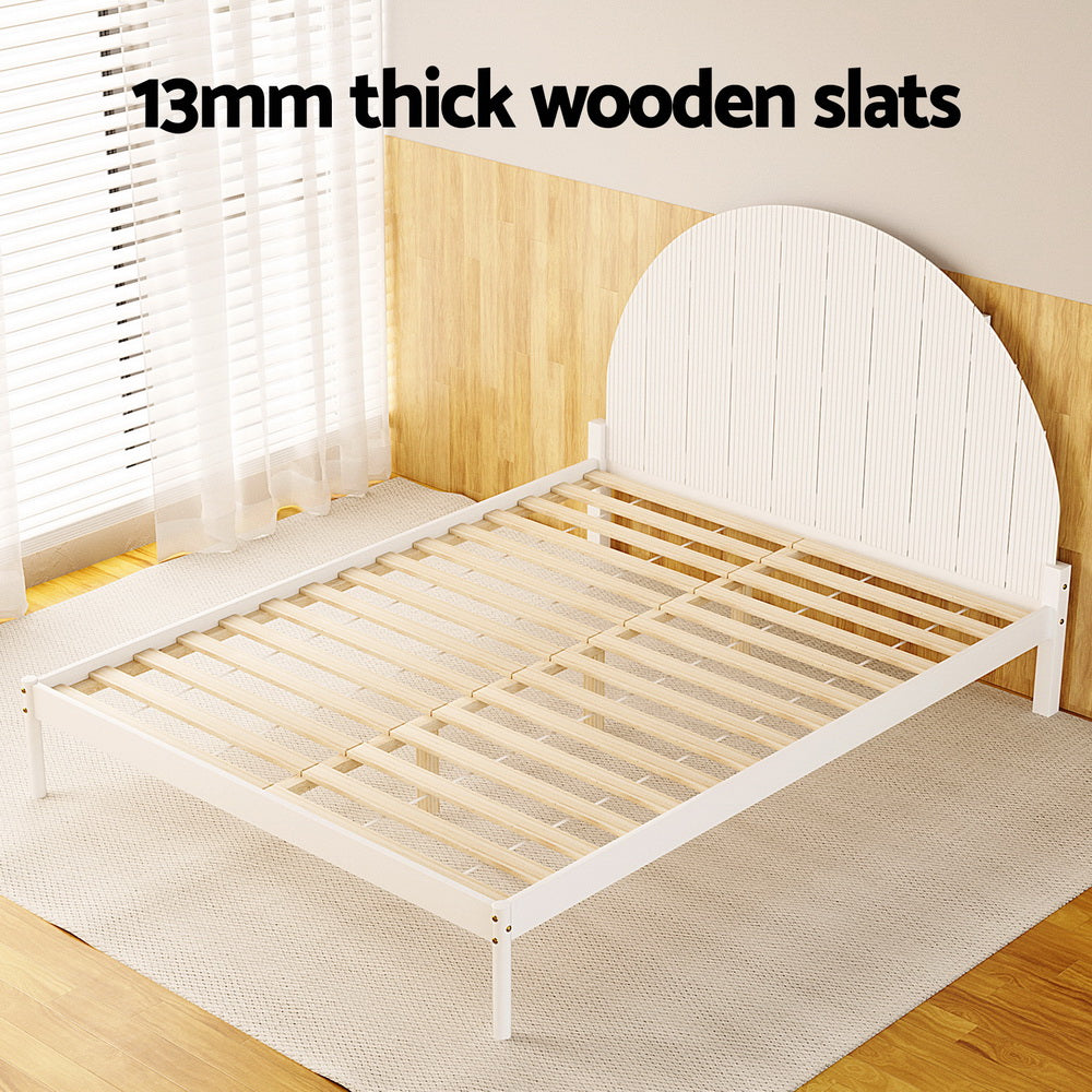Marlook Bed Frame Queen Size Wooden White DALY