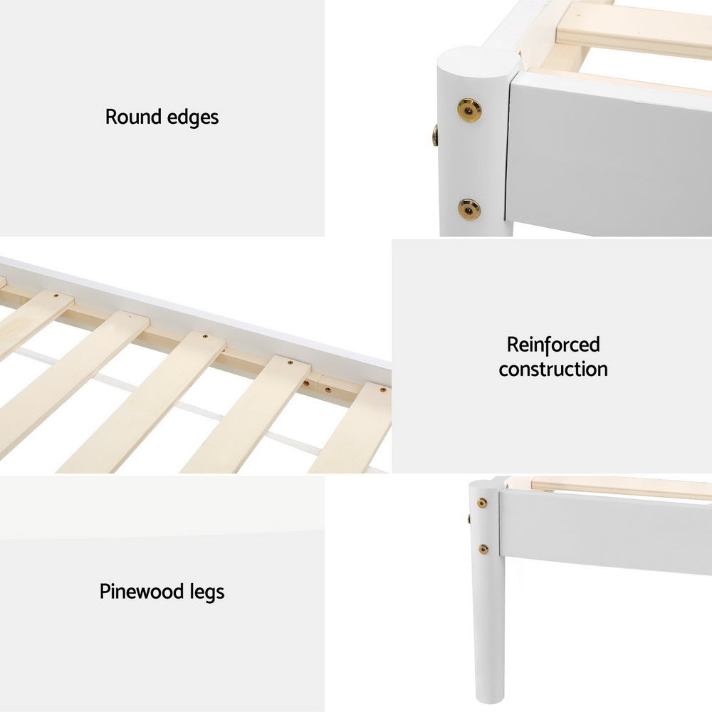Marlook Bed Frame Queen Size Wooden White DALY
