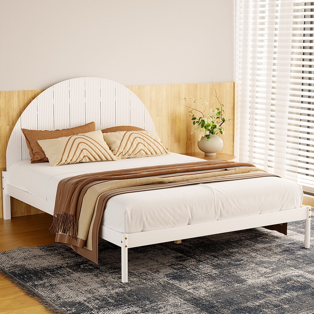Marlook Bed Frame Queen Size Wooden White DALY