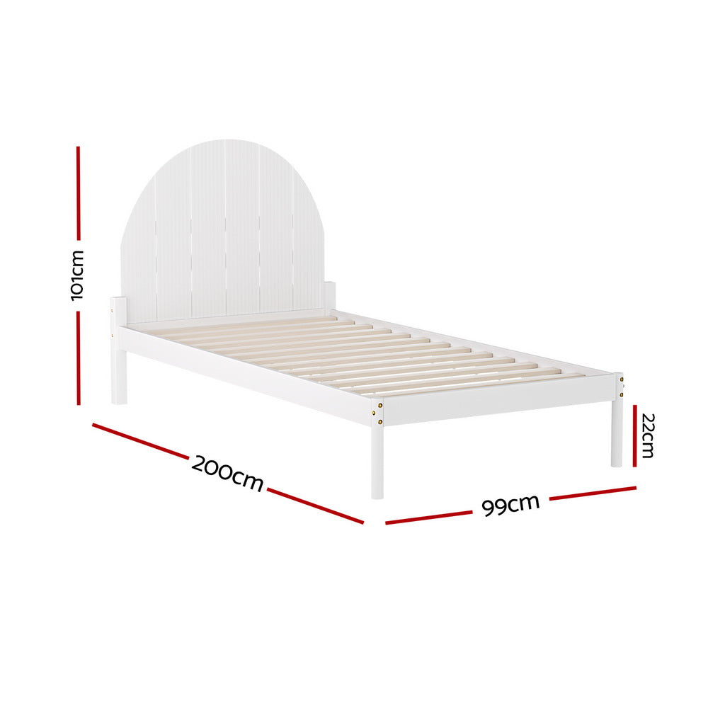 Marlook Bed Frame Single Size Wooden White DALY