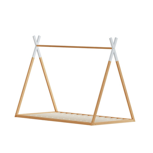 Marlook Bed Frame Wooden Kids House Single Frame Oak ENID