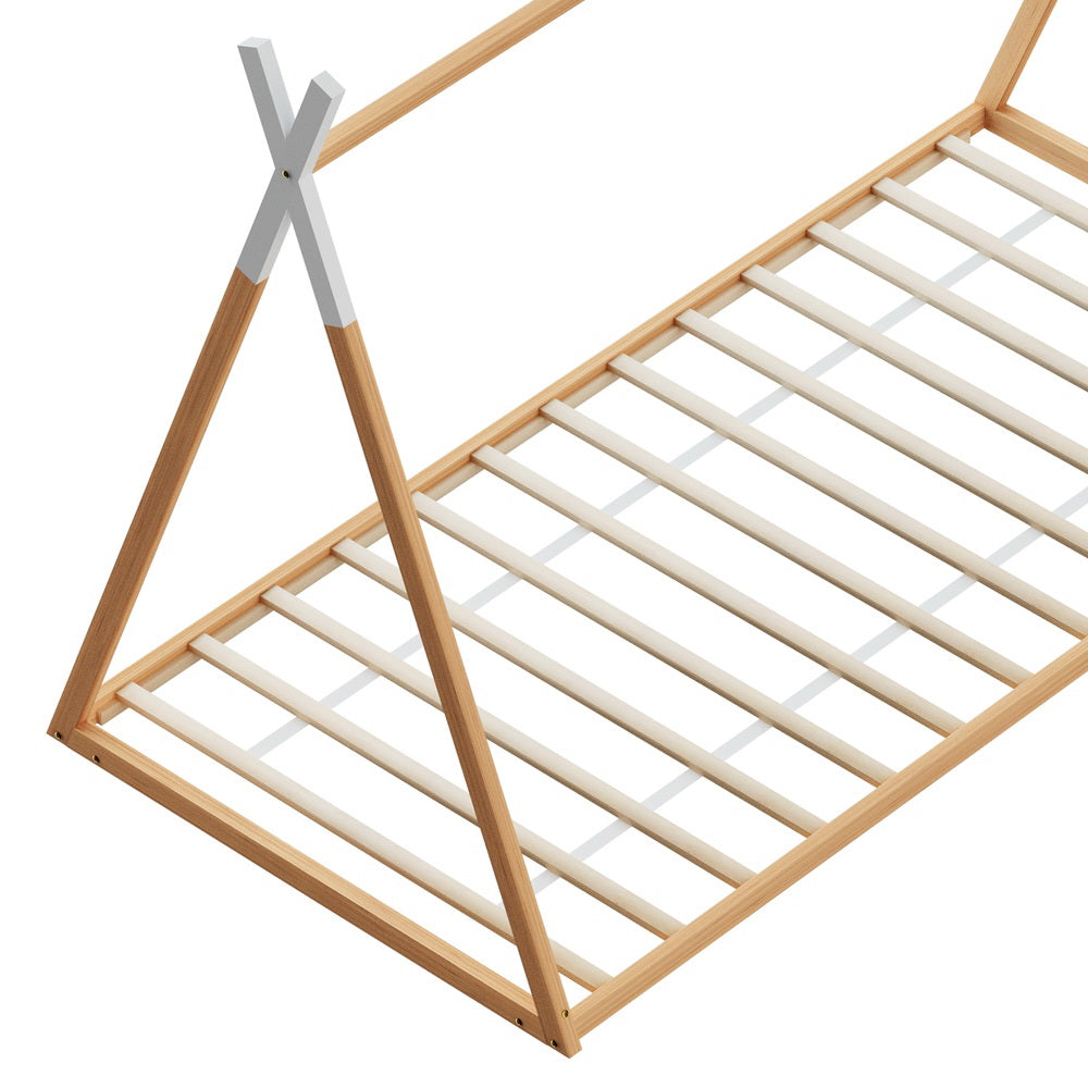 Marlook Bed Frame Wooden Kids House Single Frame Oak ENID