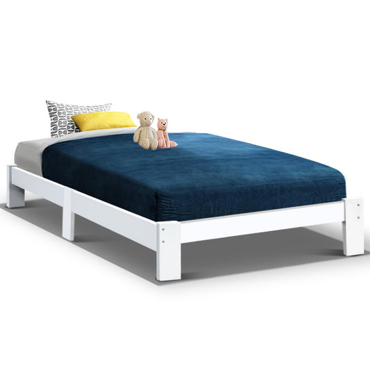 Marlook Bed Frame Single Size Wooden White JADE