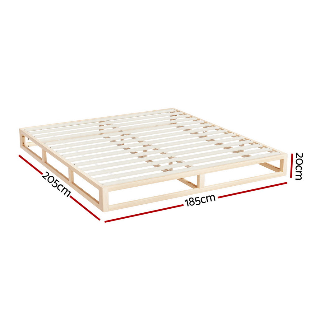 Marlook Bed Frame King Size Wooden Base Mattress Platform Timber Pine KALAM