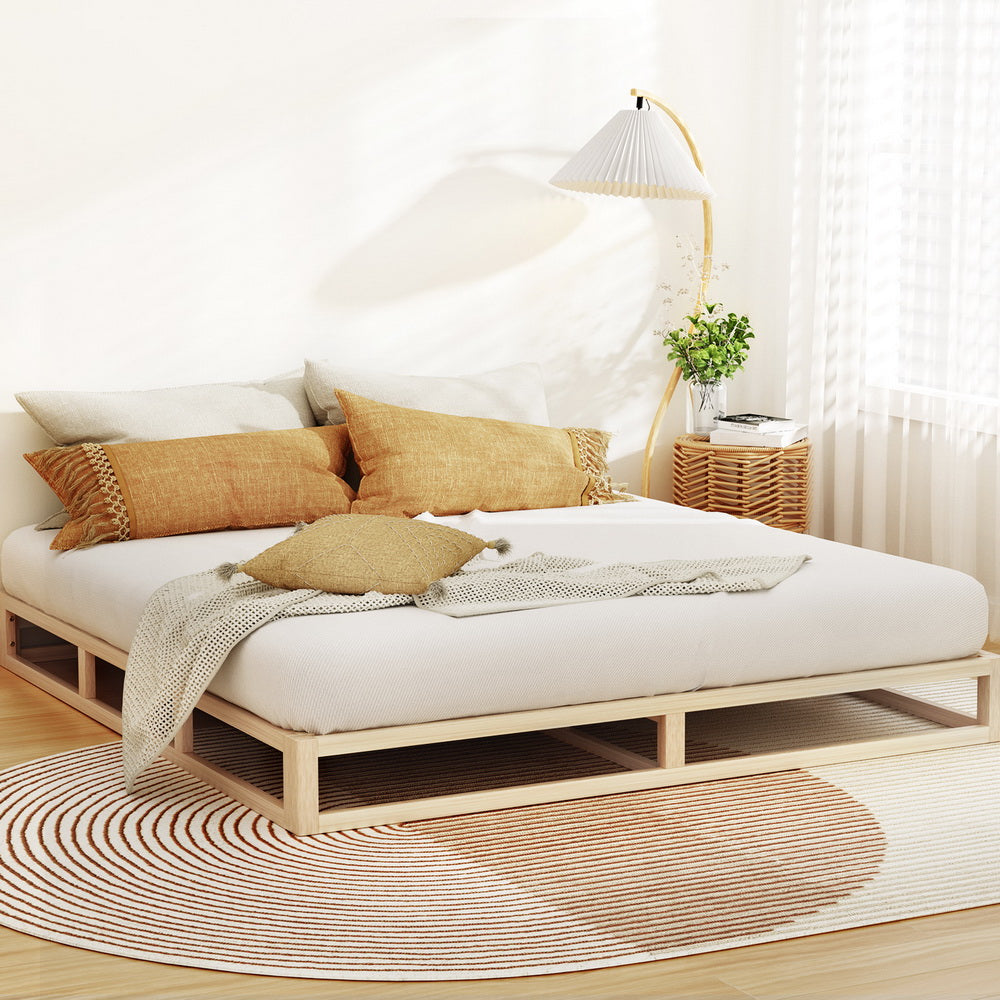 Marlook Bed Frame King Size Wooden Base Mattress Platform Timber Pine KALAM