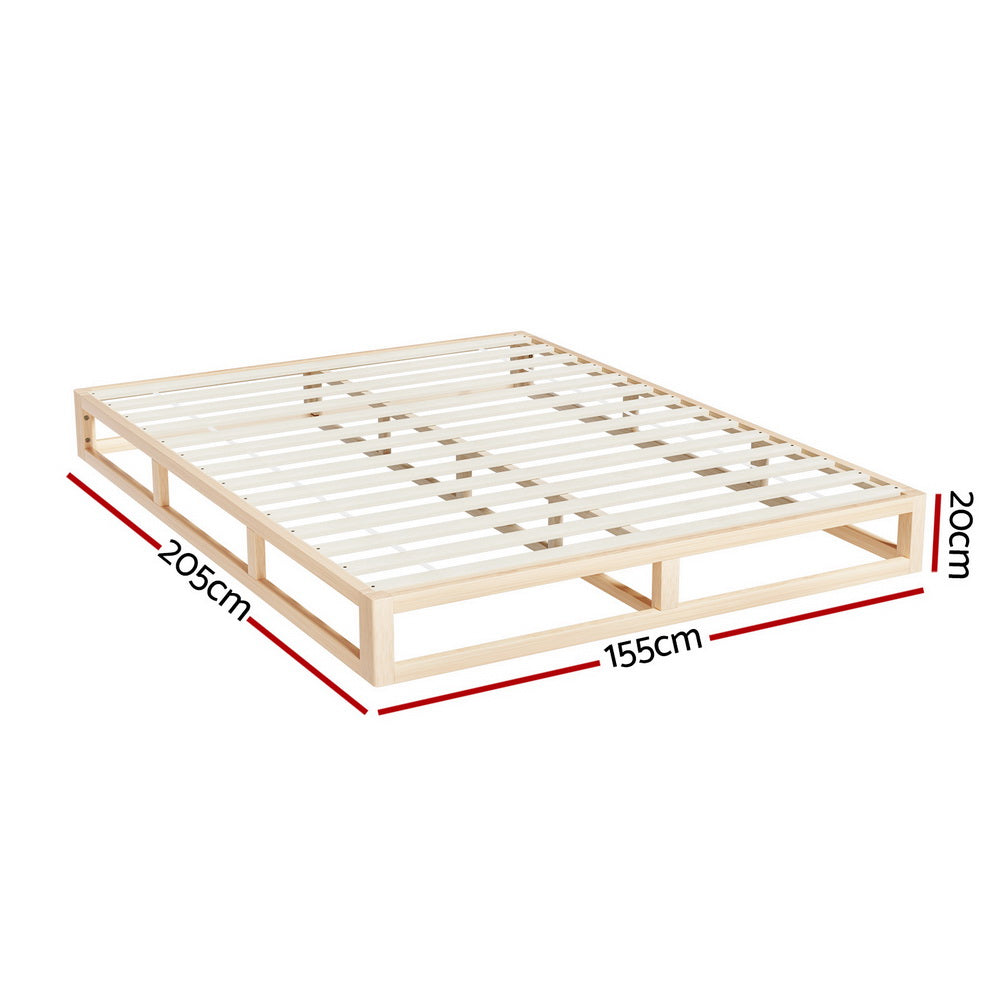 Marlook Bed Frame Queen Size Wooden Base Mattress Platform Timber Pine KALAM