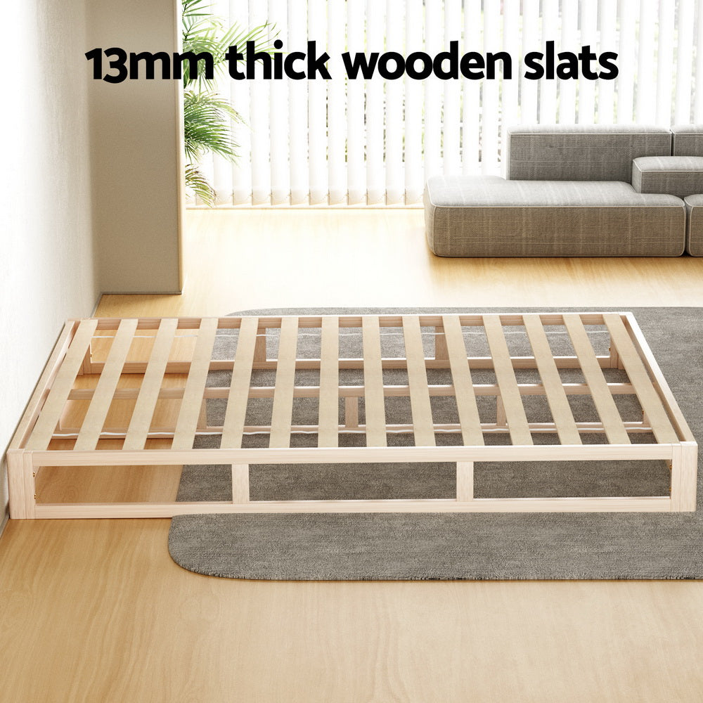 Marlook Bed Frame Queen Size Wooden Base Mattress Platform Timber Pine KALAM