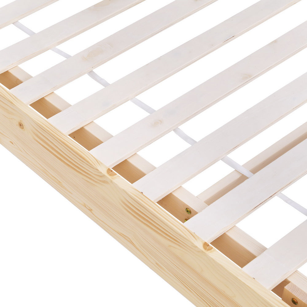 Marlook Bed Frame Double Size Floating Wooden Mattress Base Platform Timber ODIN