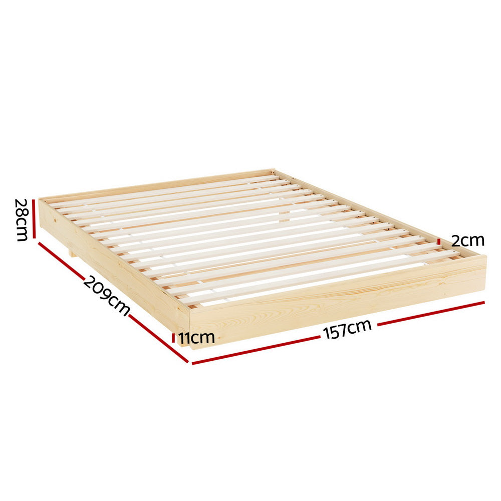 Marlook Bed Frame Queen Size Floating Wooden Mattress Base Platform Timber ODIN