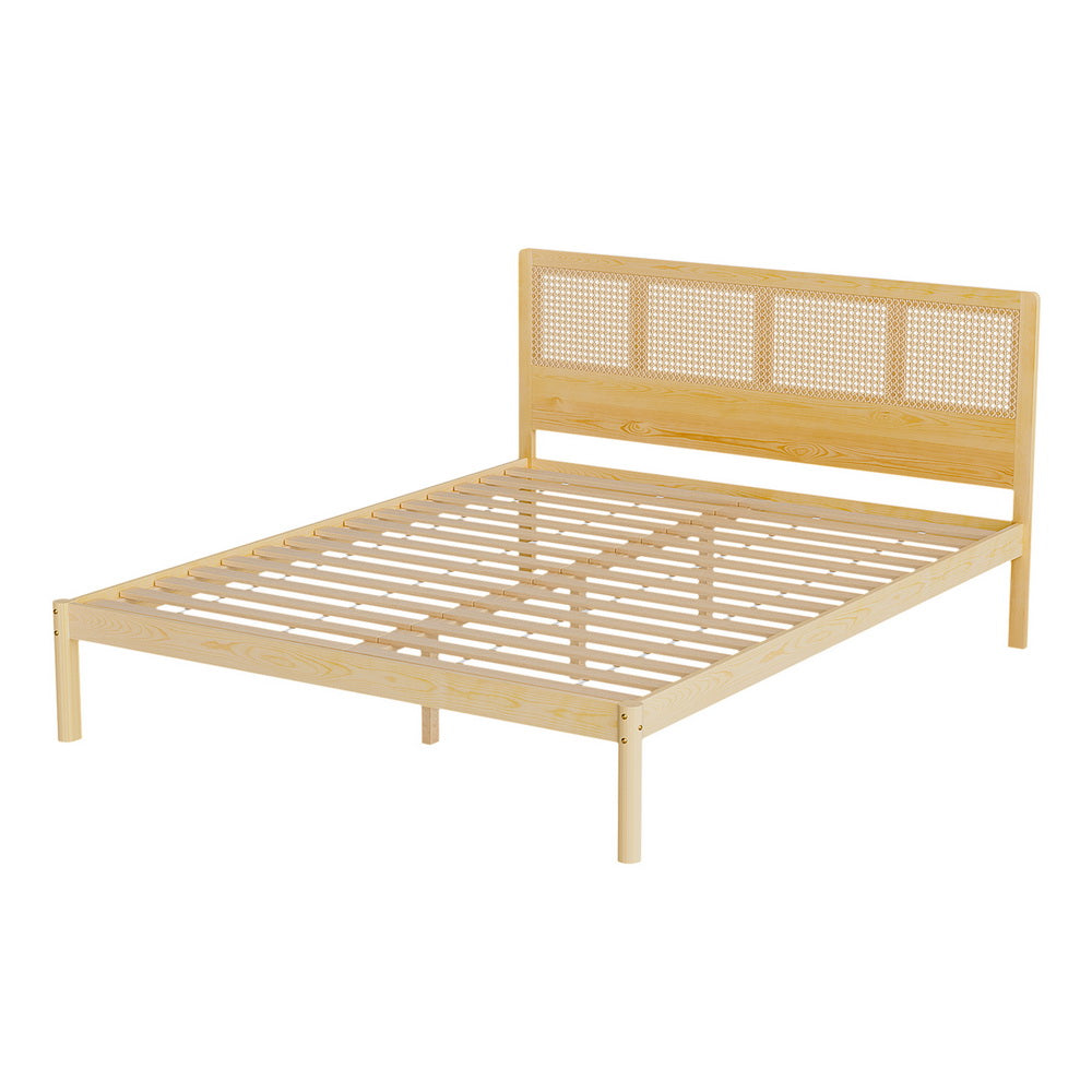 Marlook Bed Frame Queen Size Rattan Wooden RITA