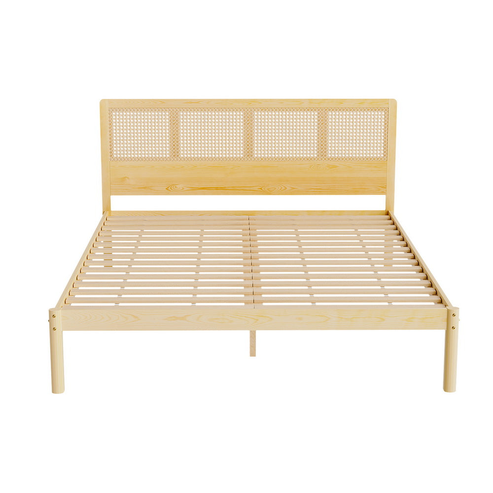Marlook Bed Frame Queen Size Rattan Wooden RITA