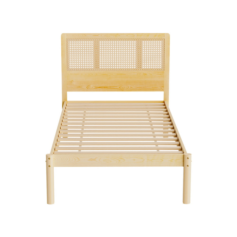 Marlook Bed Frame Single Size Rattan Wooden RITA