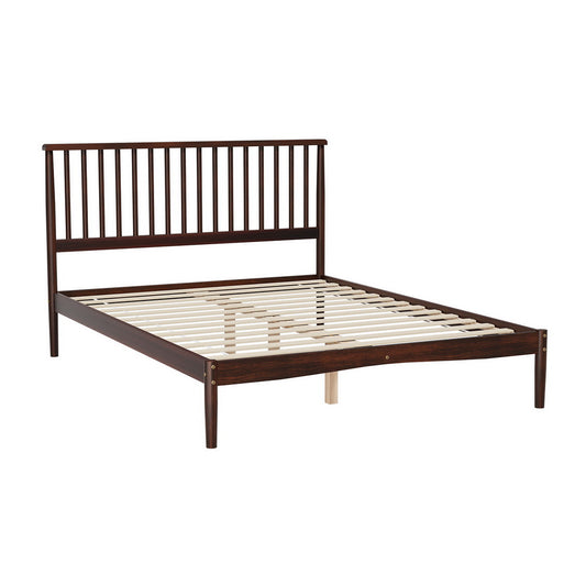 Marlook Bed Frame Double Size Wooden Base Mattress Platform Timber Walnut VISE