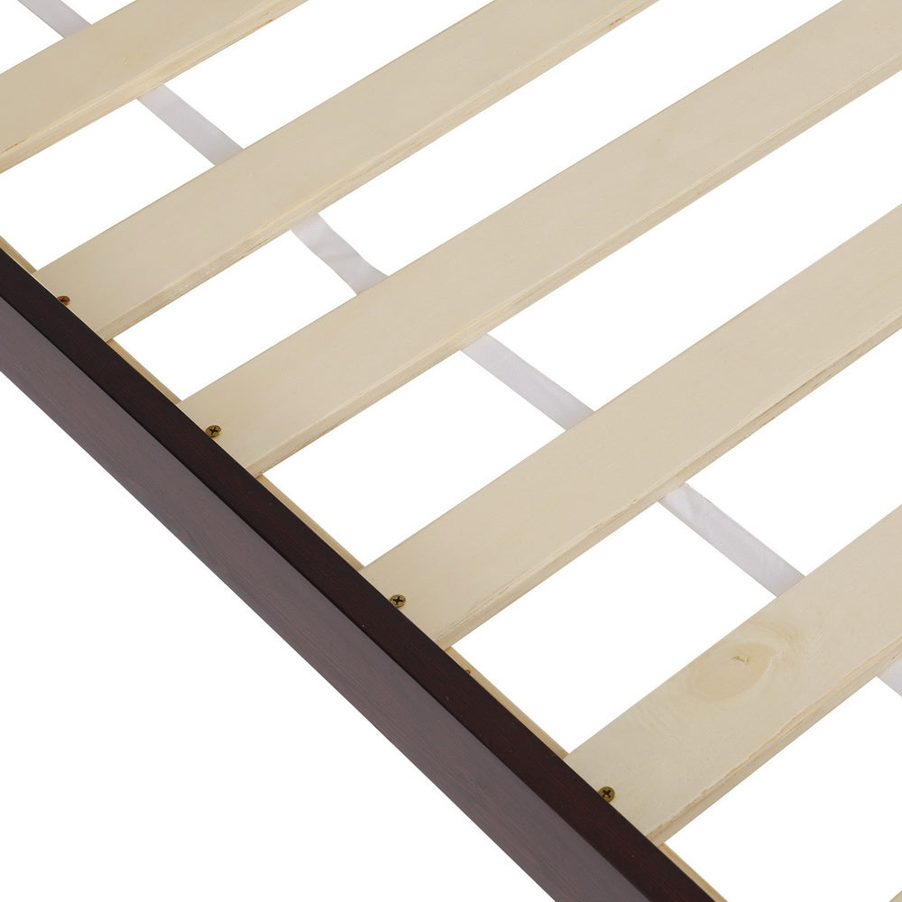 Marlook Bed Frame Double Size Wooden Base Mattress Platform Timber Walnut VISE