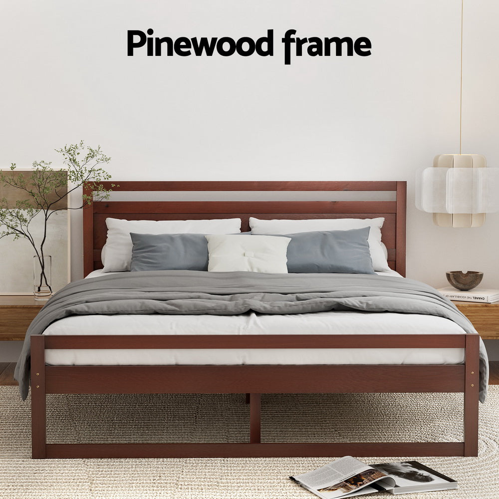 Marlook Bed Frame Double Size Wooden Walnut WITTON