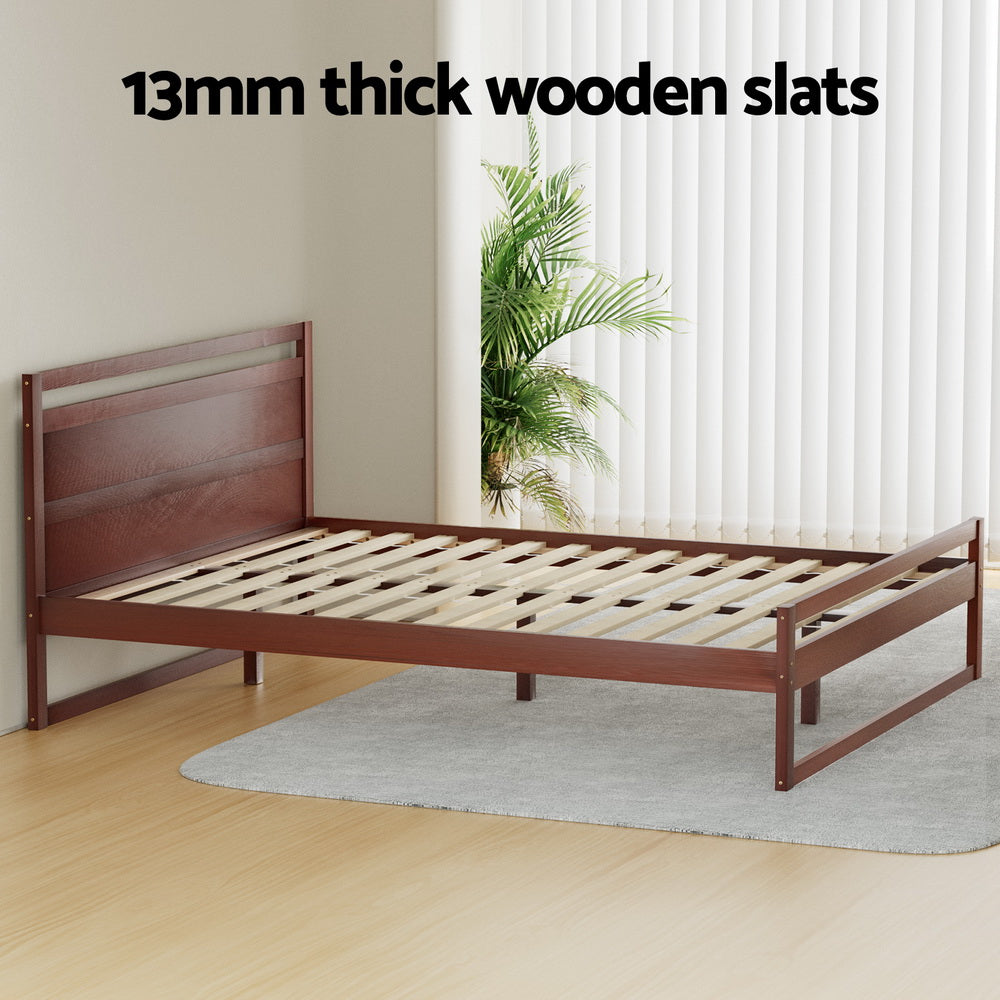 Marlook Bed Frame Double Size Wooden Walnut WITTON