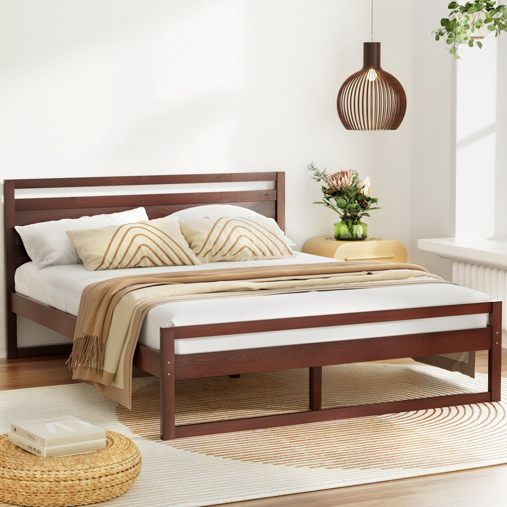 Marlook Bed Frame Double Size Wooden Walnut WITTON