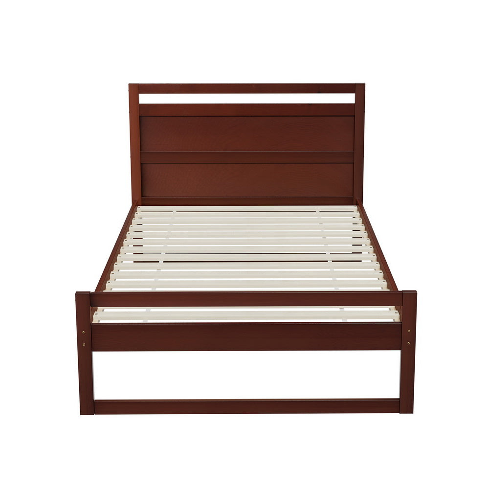 Marlook Bed Frame King Single Size Wooden Walnut WITTON