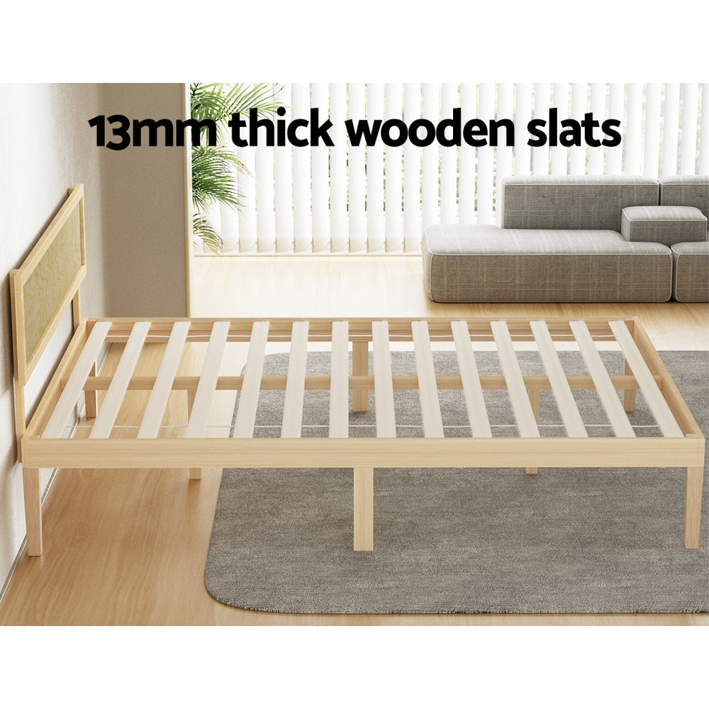 Marlook Bed Frame Double Size Wooden Base Mattress Platform Timber Pine YUMI