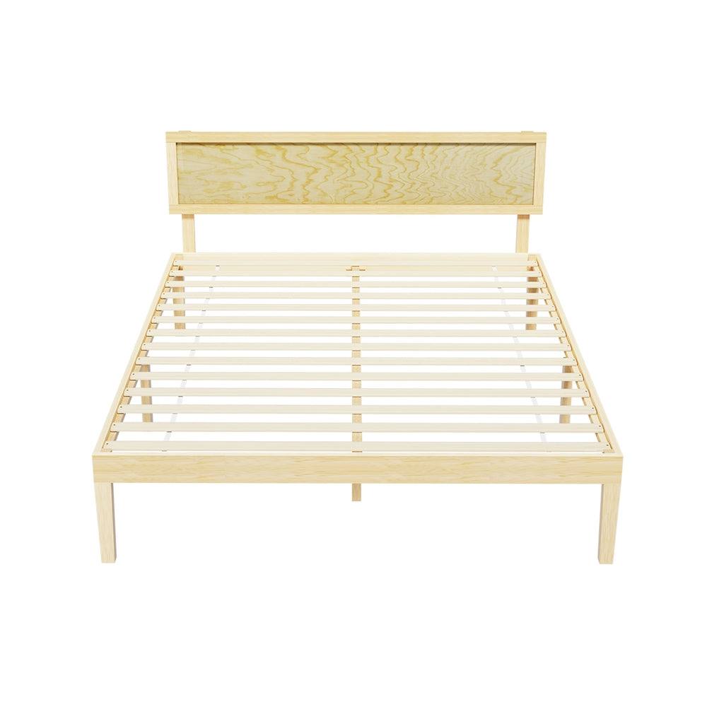 Marlook Bed Frame Queen Size Wooden Base Mattress Platform Timber Pine YUMI