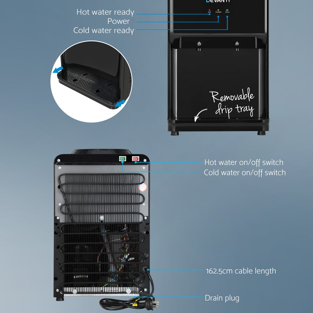 Marlook Water Cooler Dispenser Bench Top 22L Black