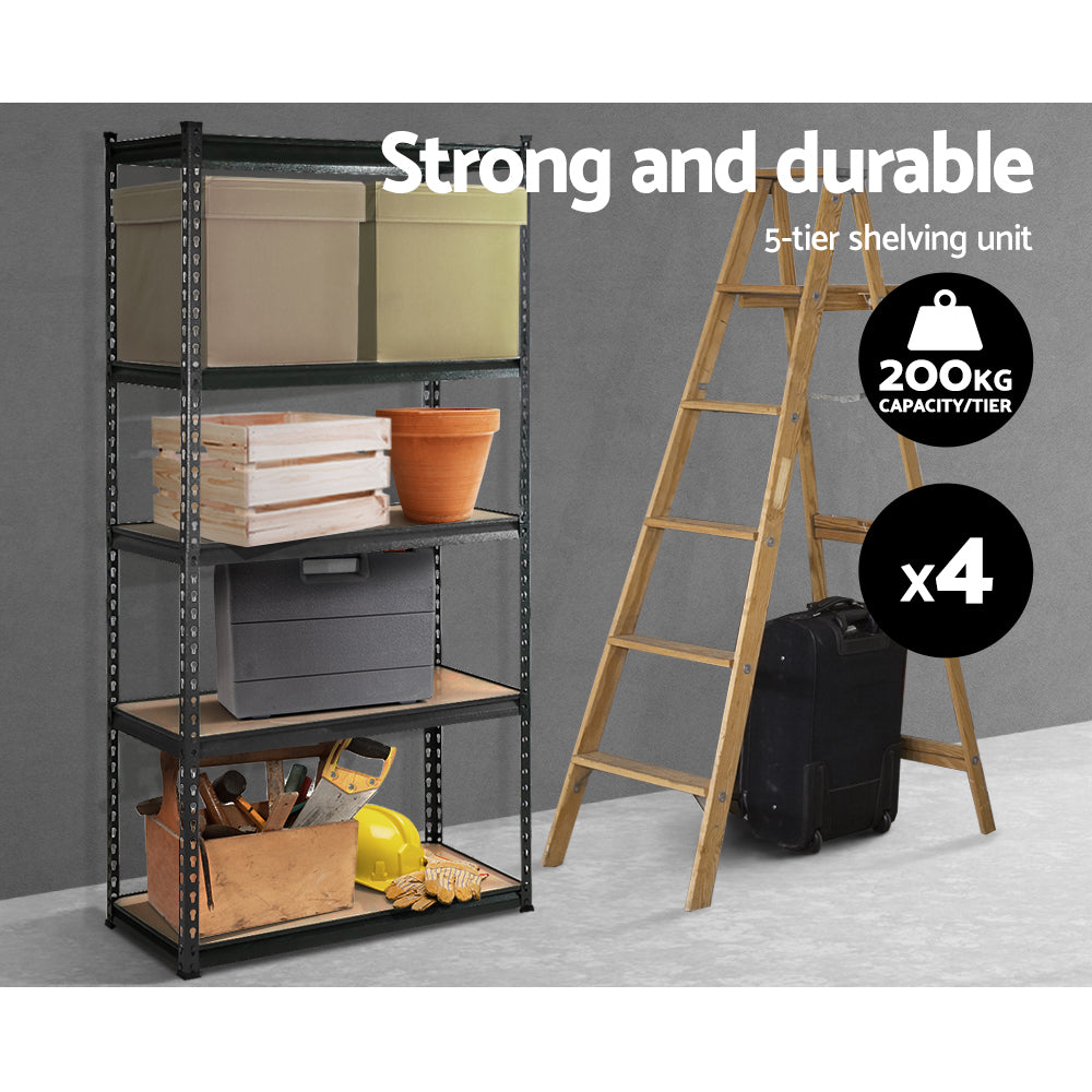 Marlook 4x1.8M Garage Shelving Warehouse Rack Pallet Racking Storage Charcoal