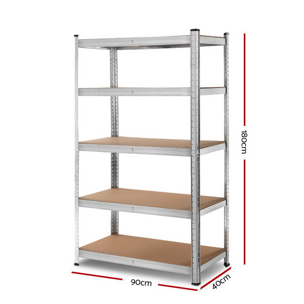 Marlook 1.8M Warehouse Racking Rack Shelving Garage Steel Metal Storage Shelves Silver
