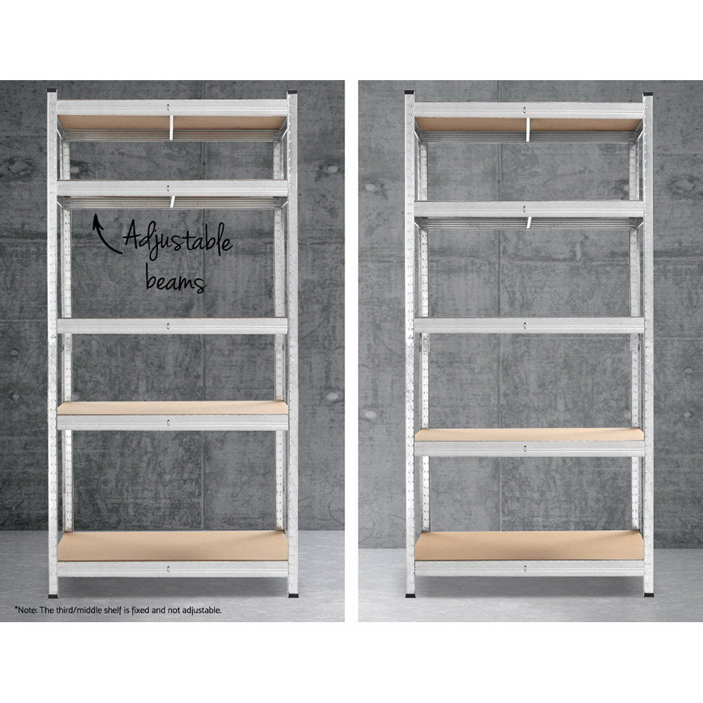 Marlook 1.8M Warehouse Racking Rack Shelving Garage Steel Metal Storage Shelves Silver