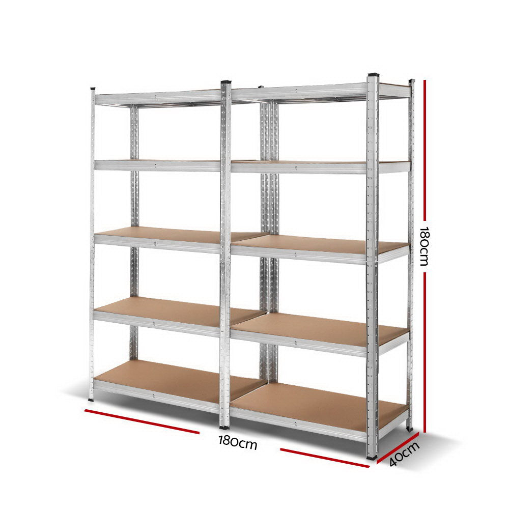 Marlook 2x1.8M Garage Shelving Warehouse Rack Pallet Racking Storage Shelf Silver