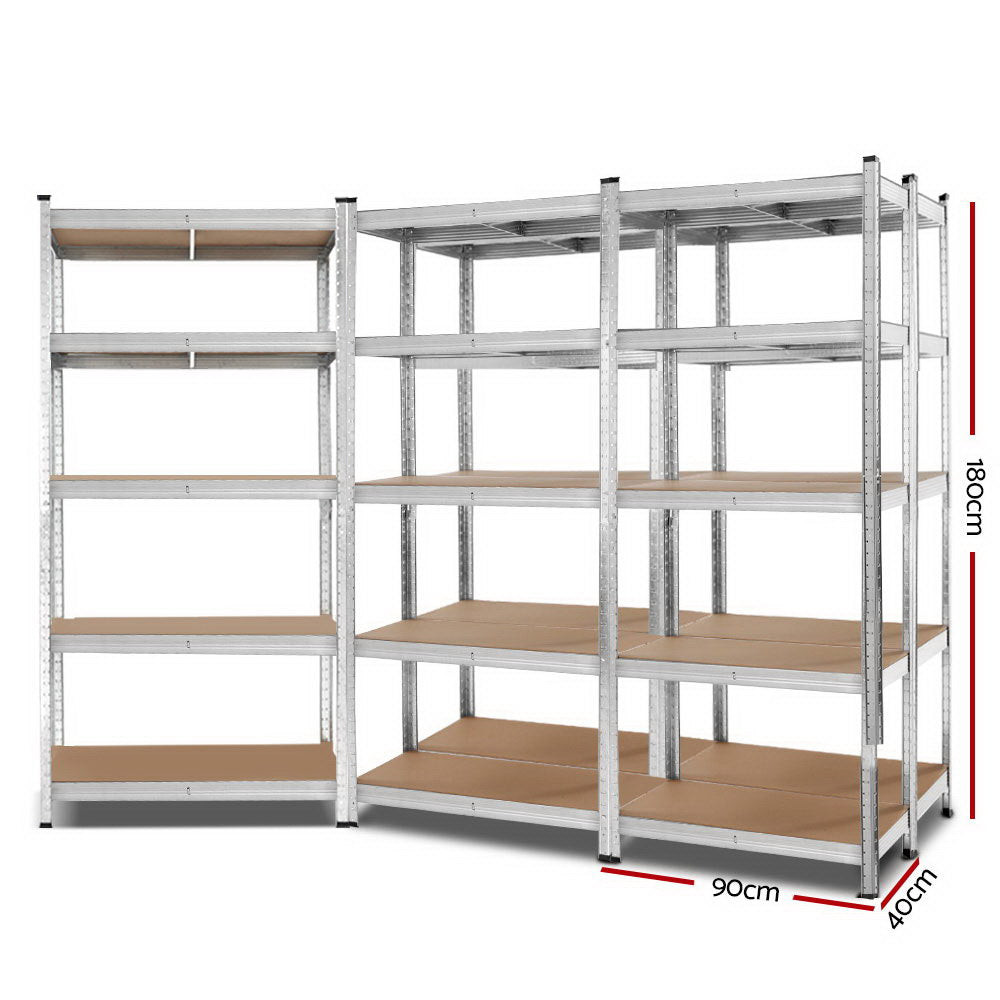Marlook 5x1.8M Garage Shelving Warehouse Rack Pallet Racking Storage Shelf Silver