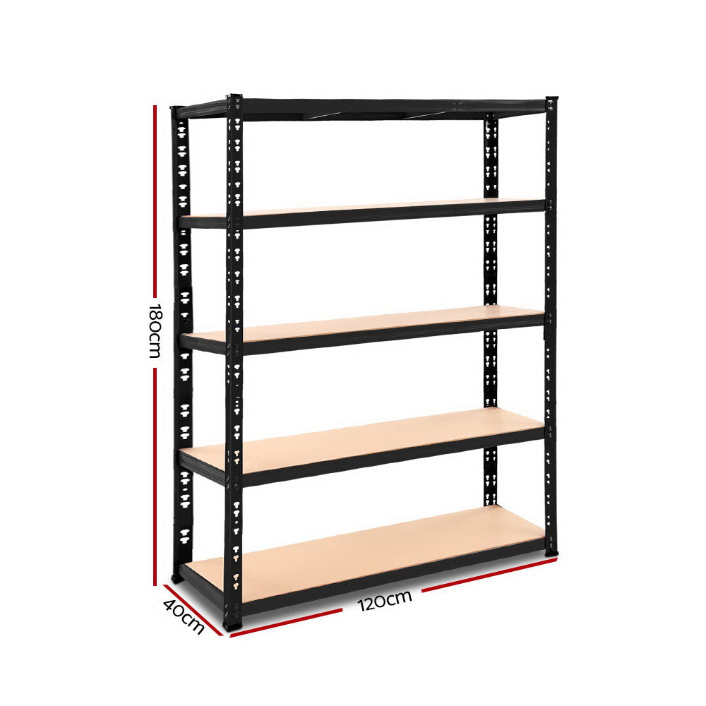 Marlook 1.8M Warehouse Racking Shelving Storage Shelf Garage Shelves Rack Steel Black