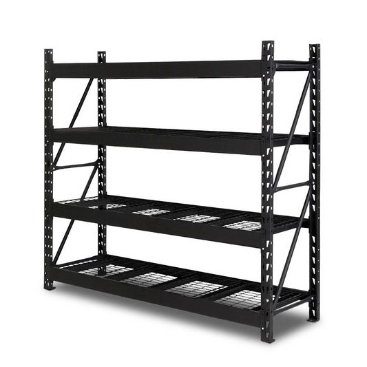 Marlook 2Mx2M Garage Shelving Warehouse Rack Pallet Racking Storage Shelve Black