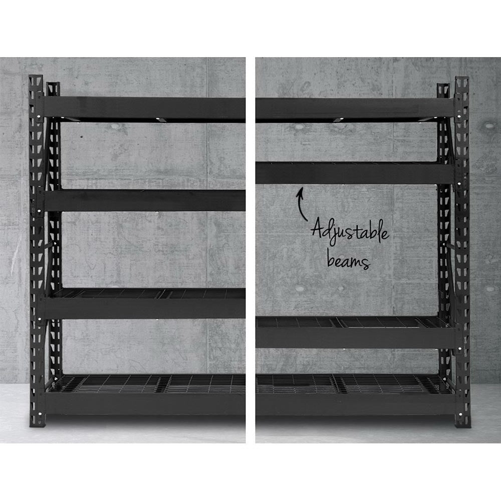 Marlook 2Mx2M Garage Shelving Warehouse Rack Pallet Racking Storage Shelve Black