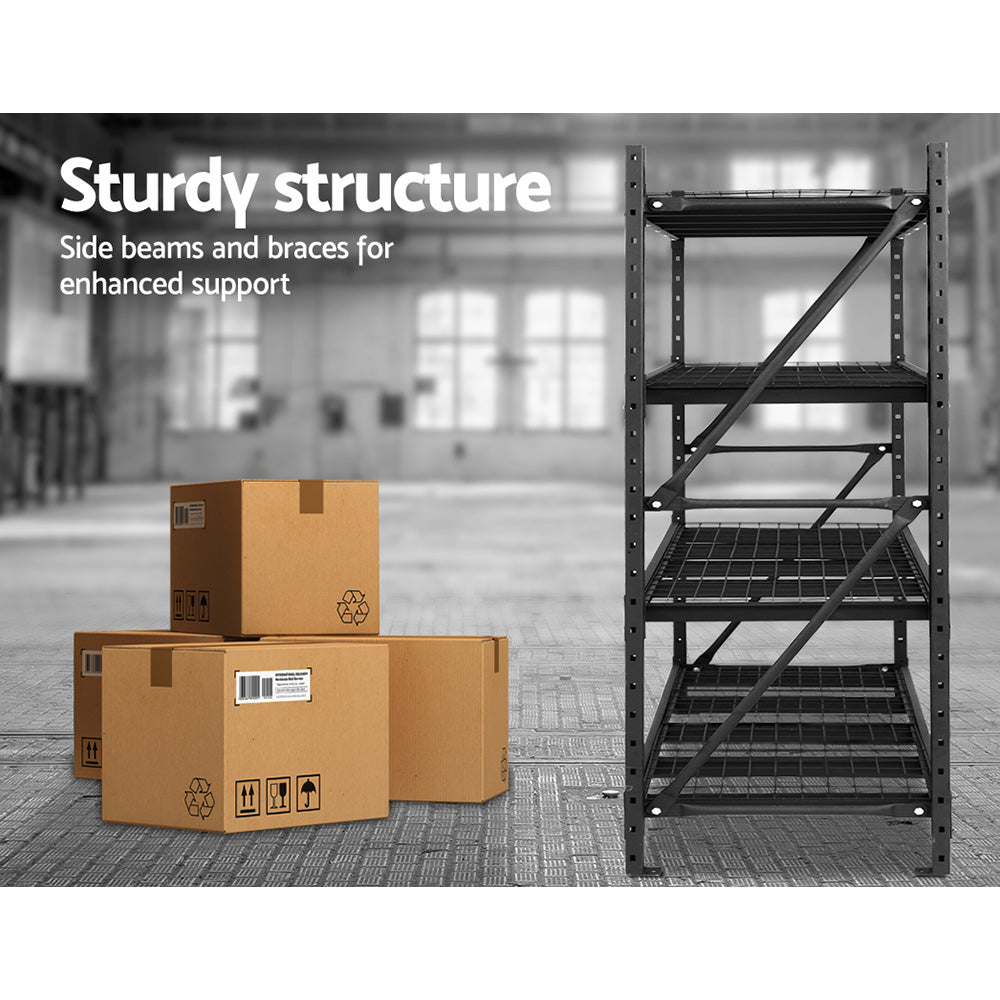 Marlook 4Mx2M Garage Shelving Warehouse Rack Pallet Racking Storage Shelve Black
