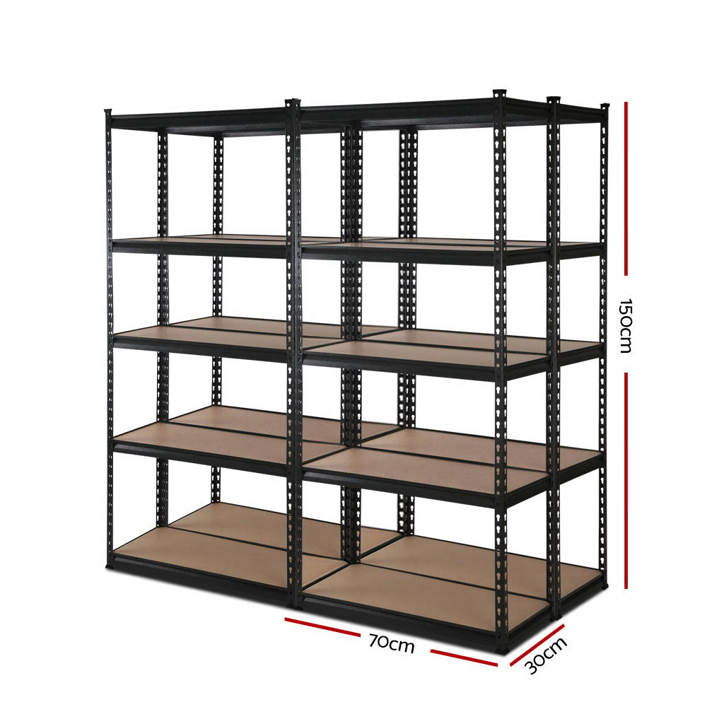 Marlook 4x1.5M Garage Shelving Warehouse Rack Pallet Racking Storage Shelve Black
