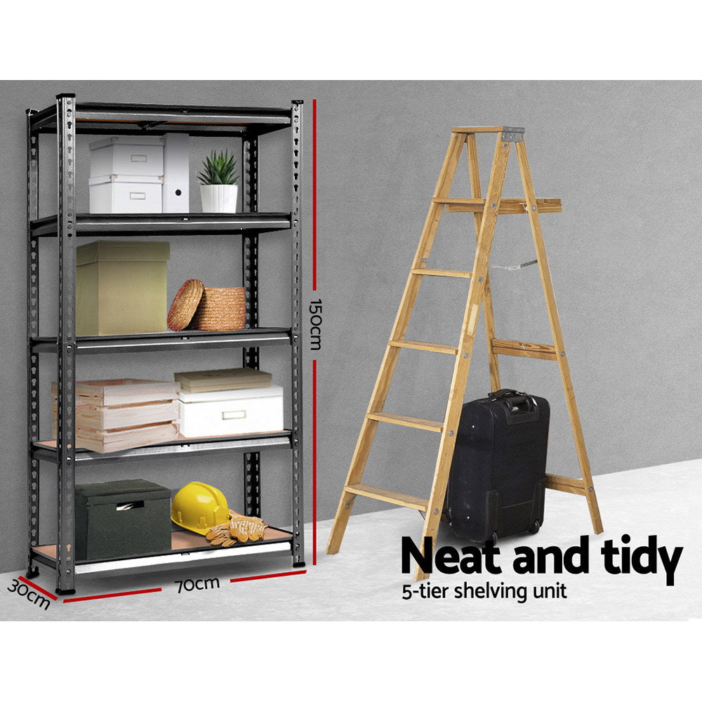 Marlook 1.5M Garage Shelving Warehouse Rack Pallet Racking Storage Shelf Charcoal