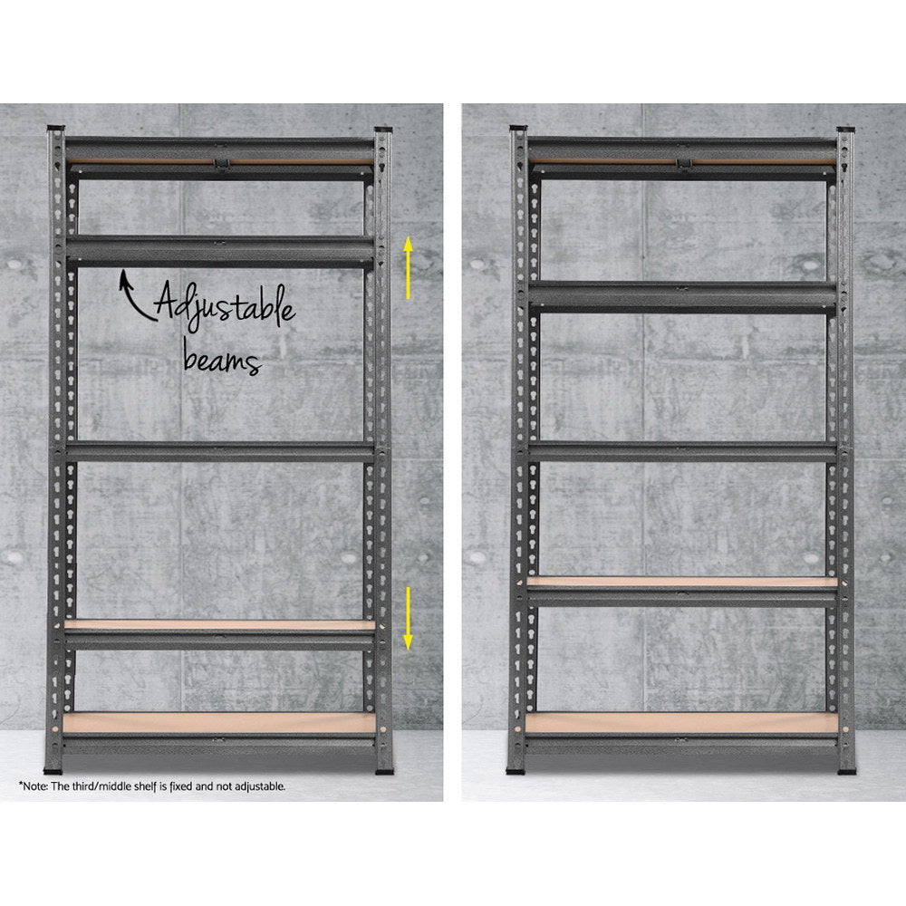 Marlook 1.5M Garage Shelving Warehouse Rack Pallet Racking Storage Shelf Charcoal