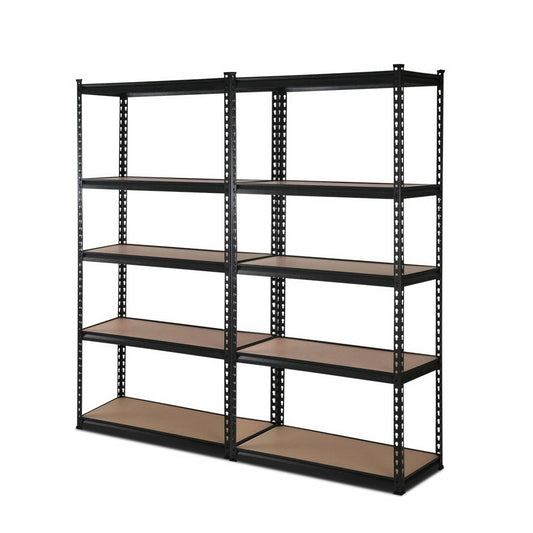 Marlook 2x1.8M Garage Shelving Warehouse Rack Pallet Racking Storage Shelve Black