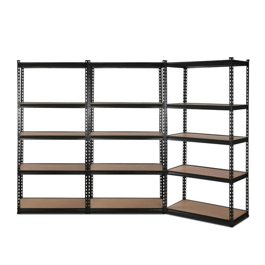 Marlook 3x1.8M Garage Shelving Warehouse Rack Pallet Racking Storage Shelve Black