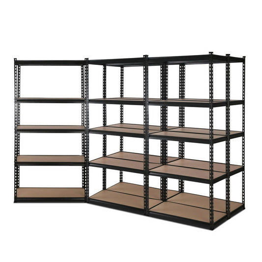 Marlook 5x1.8M Garage Shelving Warehouse Rack Pallet Racking Storage Shelve Black