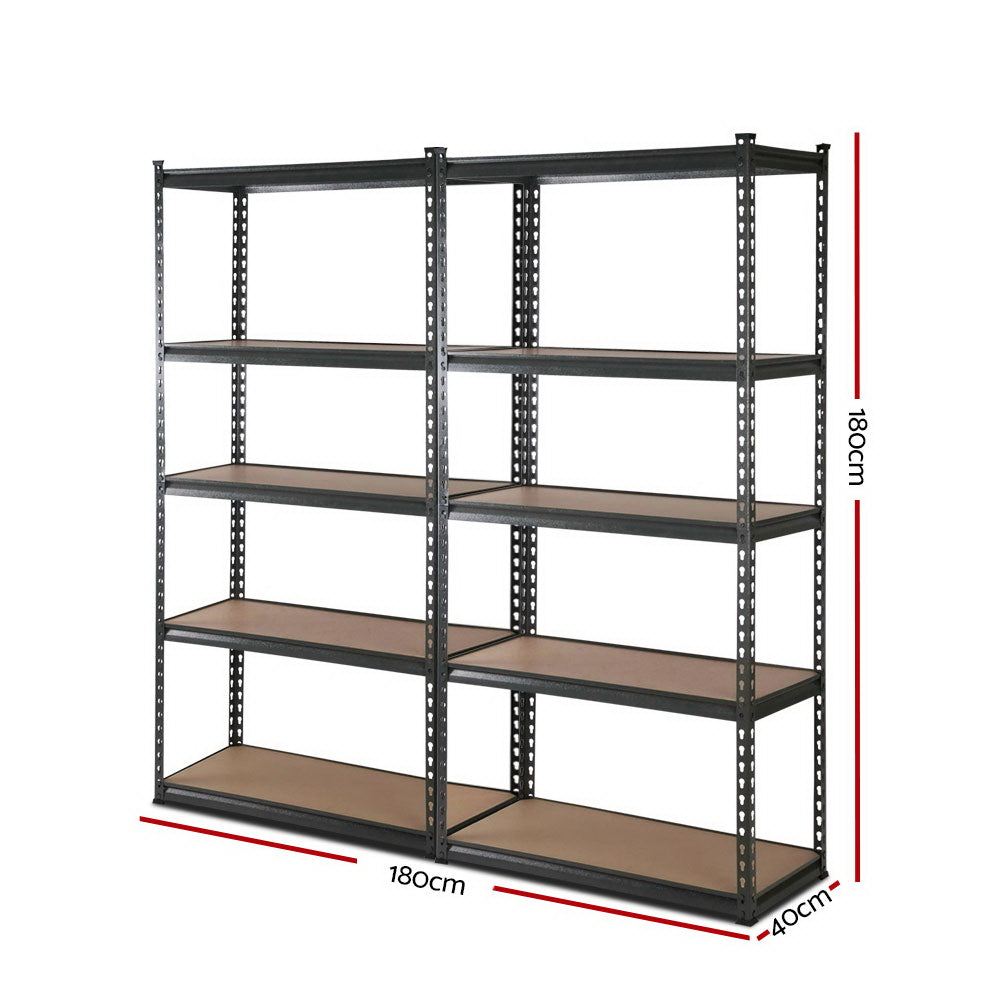 Marlook 2x1.8M Garage Shelving Warehouse Rack Pallet Racking Storage Charcoal