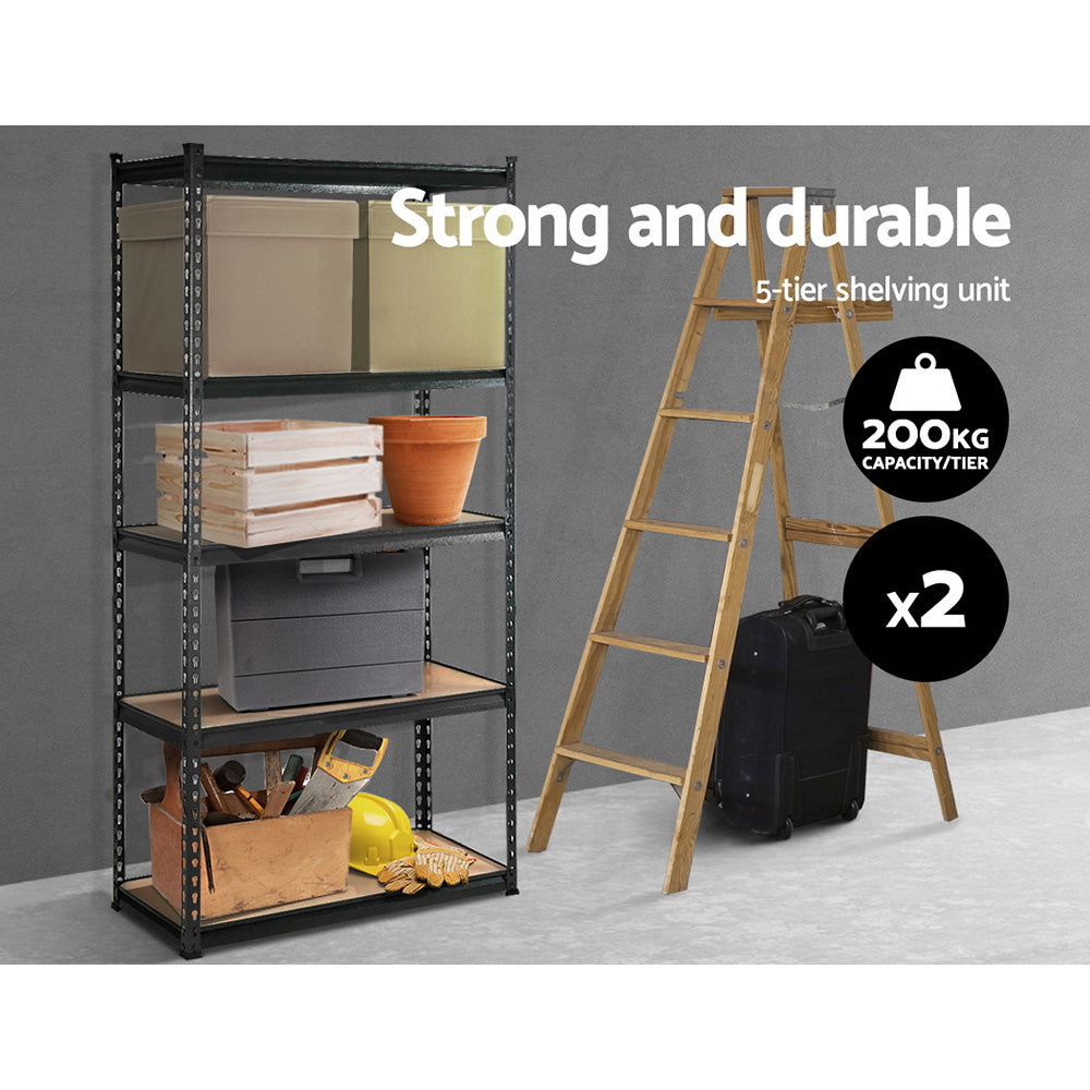 Marlook 2x1.8M Garage Shelving Warehouse Rack Pallet Racking Storage Charcoal