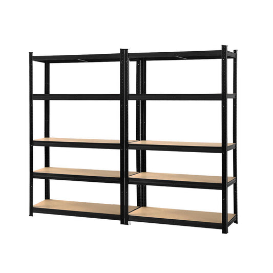 Marlook 2x1.8M Garage Shelving Warehouse Rack Pallet Racking Storage Shelf Black