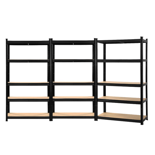 Marlook 3x1.8M Garage Shelving Warehouse Rack Pallet Racking Storage Shelf Black