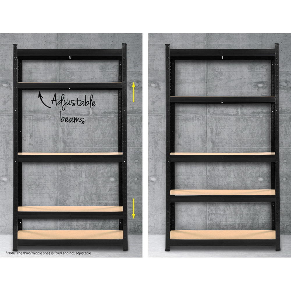 Marlook 3x1.8M Garage Shelving Warehouse Rack Pallet Racking Storage Shelf Black