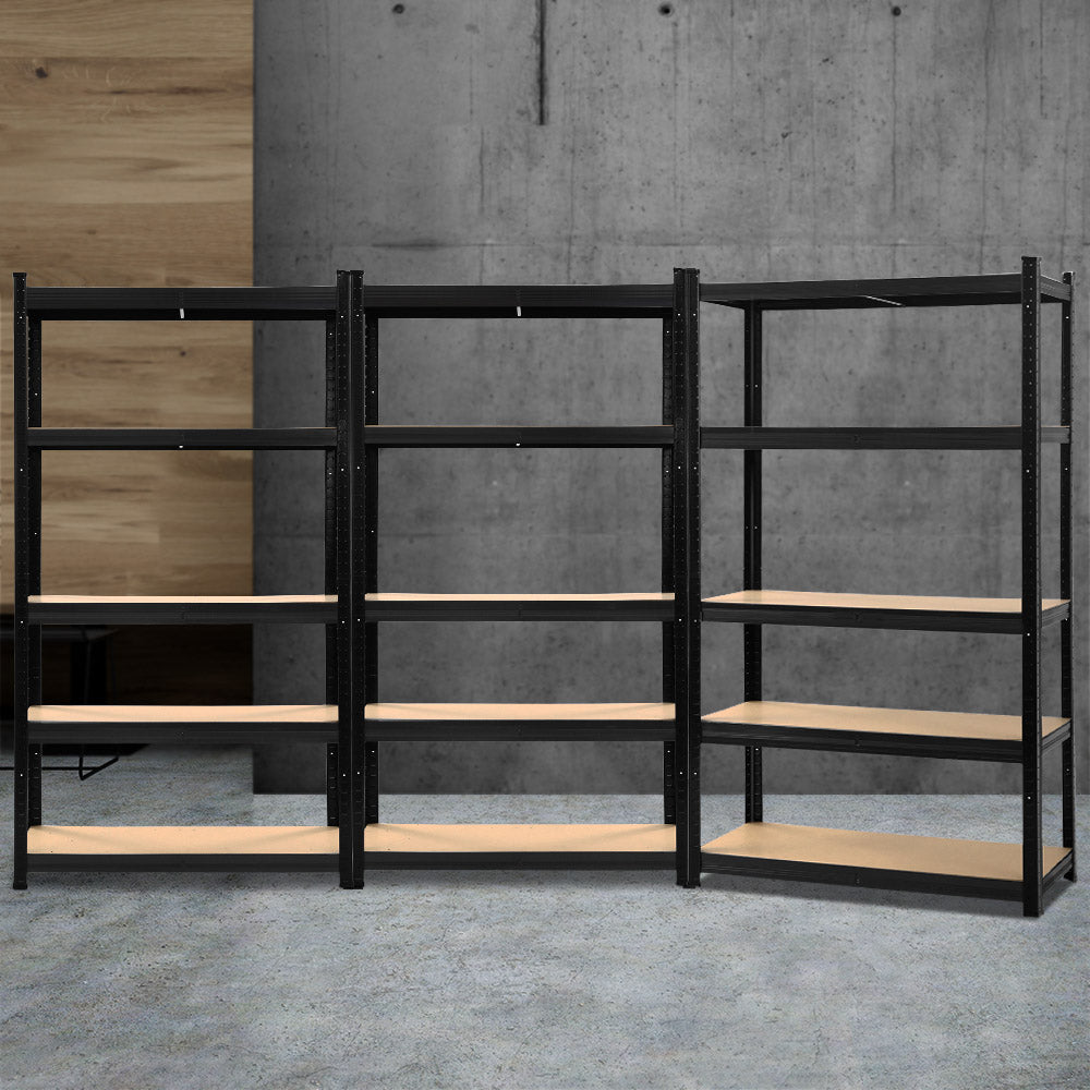 Marlook 3x1.8M Garage Shelving Warehouse Rack Pallet Racking Storage Shelf Black